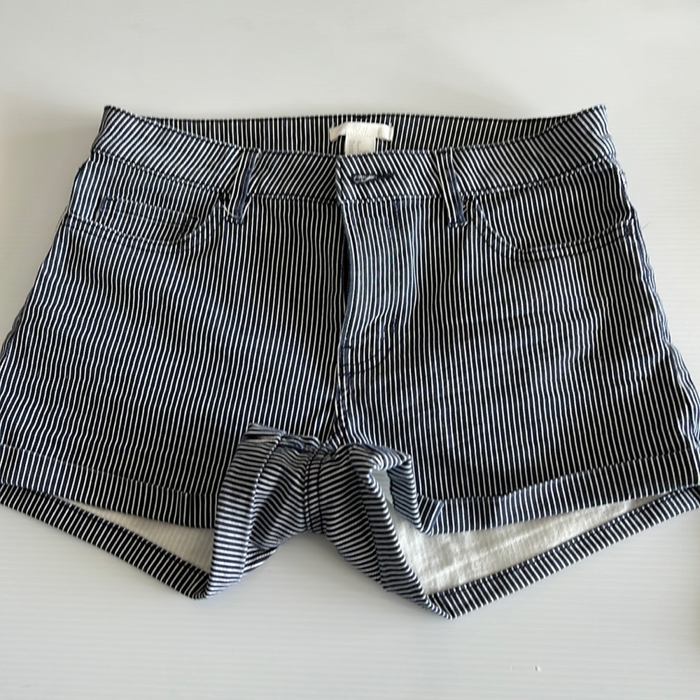 Striped navy and white shorts